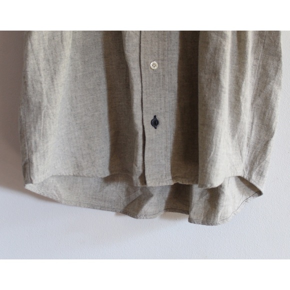 Bodoni Linen Look Buttoned Peplum Short Sleeve Top Medium - Picture 4 of 9